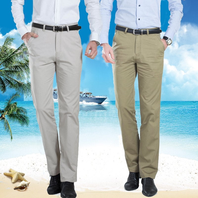 2018 Summer Men Thin Cotton Trousers Straight Pants Business Easy - Xdify